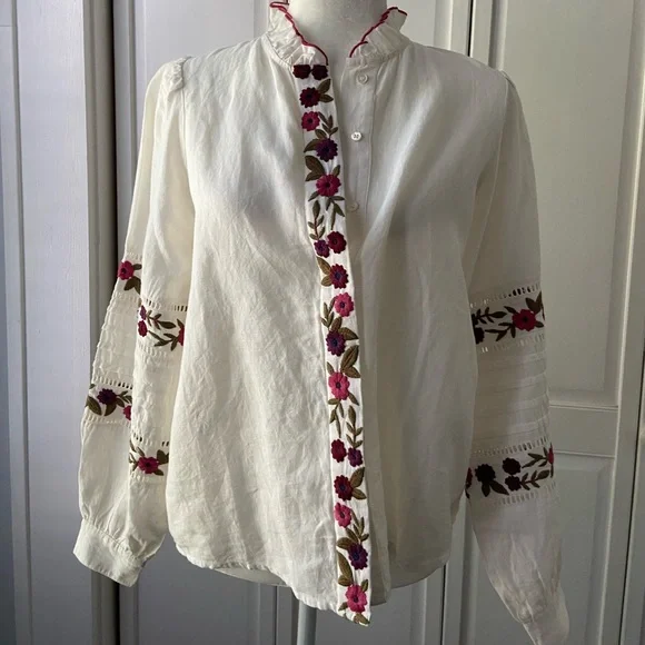 Sézane chemise megane in ficelle size 4 - Picture 1 of 9